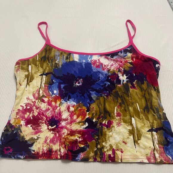 Joseph Ribkoff 2 Piece Multi Print Floral Cami Jacket Tank Top Set Size 16 - Picture 6 of 8